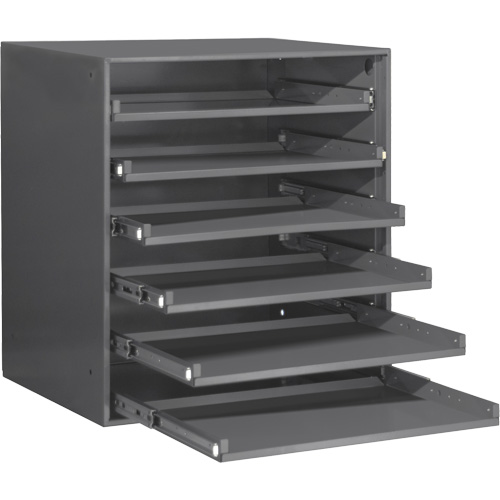 Compartment Box Cabinet, Steel, 6 Slots, 20-5/16" W x 15-15/16" D x 21-7/8" H, Grey Distribution Élite MP