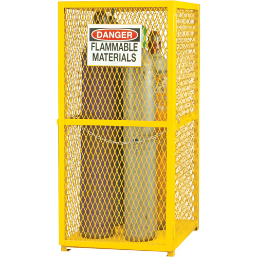 Gas Cylinder Storage Cabinet, 9 Cylinder Capacity, 30" W x 30" D x 71-3/4" H, Yellow Distribution Élite MP