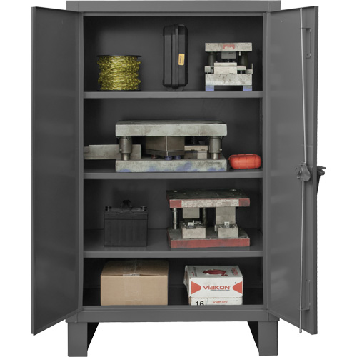 Armoire tr&egrave;s robuste, Acier, 3 Tablettes, 66" h x 60" la x 24" P, Gris Distribution Élite MP