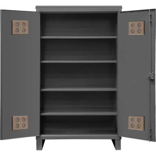 Armoire ext&eacute;rieure robuste, Acier, 4 Tablettes, 78" h x 60" la x 24" P, Gris Distribution Élite MP