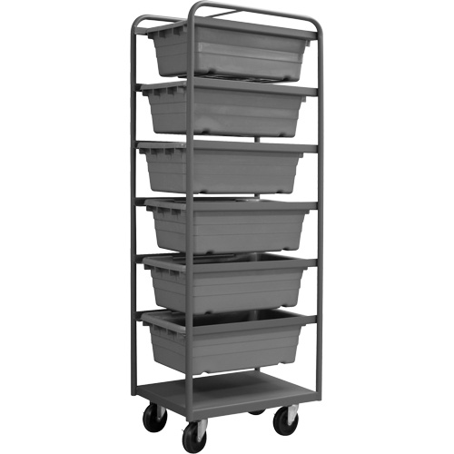 Mobile Tub Rack, Double-sided, 6 bins, 26" W x 18" D x 74" H Distribution Élite MP