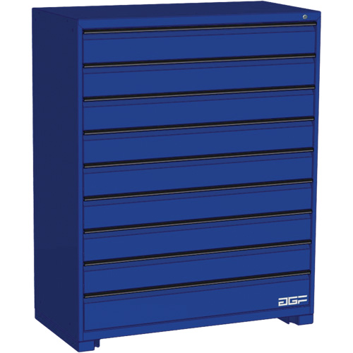 Modular Drawer Cabinet, 9 Drawers, 48" W x 24" D x 60" H, Blue Distribution Élite MP