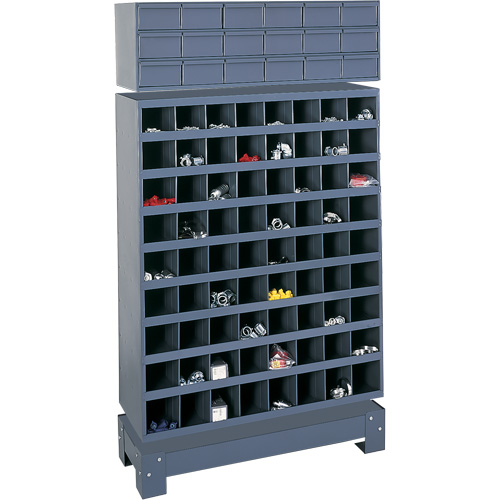 Unit&eacute; de stockage modulaire pour petites pi&egrave;ces, Acier, 18 tiroirs, 33-3/4" x 12-1/4" x 58-5/8", Gris Distribution Élite MP