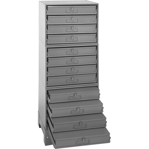 Armoire de rangement modulaire avec tiroirs, Acier, 12 tiroirs, 20-3/8" x 16" x 60-1/8", Gris Distribution Élite MP