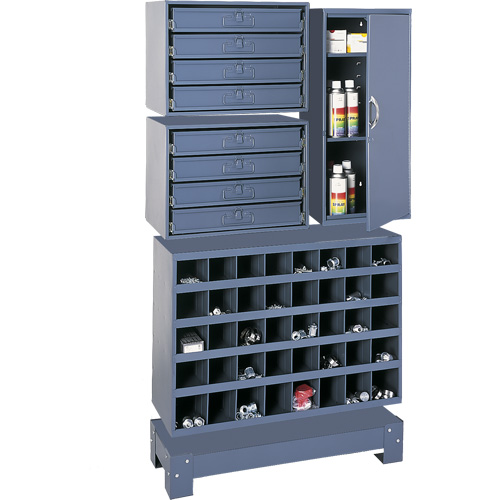 Unit&eacute; de stockage modulaire pour petites pi&egrave;ces, Acier, 8 tiroirs, 33-3/4" x 12-1/4" x 59-5/8", Gris Distribution Élite MP