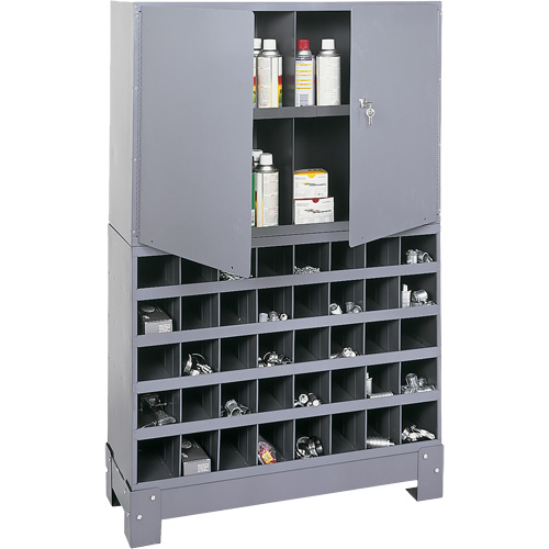 Unit&eacute; de stockage modulaire pour petites pi&egrave;ces, Acier, 0 tiroirs, 33-3/4" x 12-1/4" x 53-1/2", Gris Distribution Élite MP