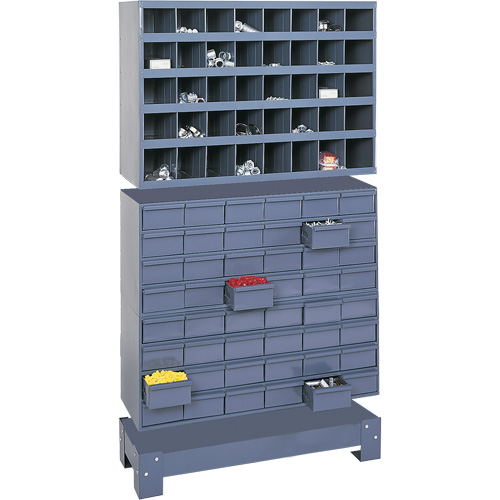 Unit&eacute; de stockage modulaire pour petites pi&egrave;ces, Acier, 48 tiroirs, 33-3/4" x 12-1/4" x 58-3/8", Gris Distribution Élite MP