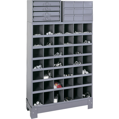 Modular Small Parts Storage Unit, Steel, 13 Drawers, 33-3/4" x 12-1/4" x 59", Grey Distribution Élite MP