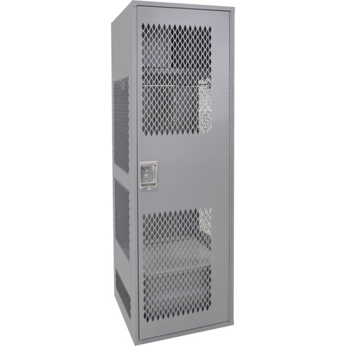 Casier pour &eacute;quipement avec porte, Acier, 24" la x 24" p x 72" h, Gris Distribution Élite MP