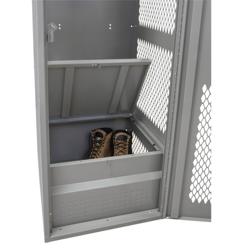 Casier pour &eacute;quipement avec porte, Acier, 24" la x 24" p x 72" h, Gris Distribution Élite MP