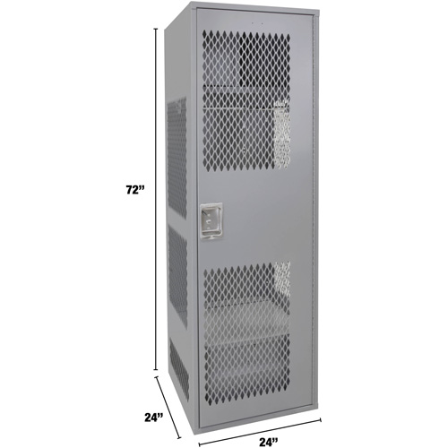 Casier pour &eacute;quipement avec porte, Acier, 24" la x 24" p x 72" h, Gris Distribution Élite MP