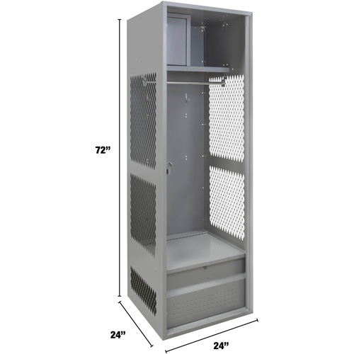 Casier pour &eacute;quipement, Acier, 24" la x 24" p x 72" h, Gris Distribution Élite MP