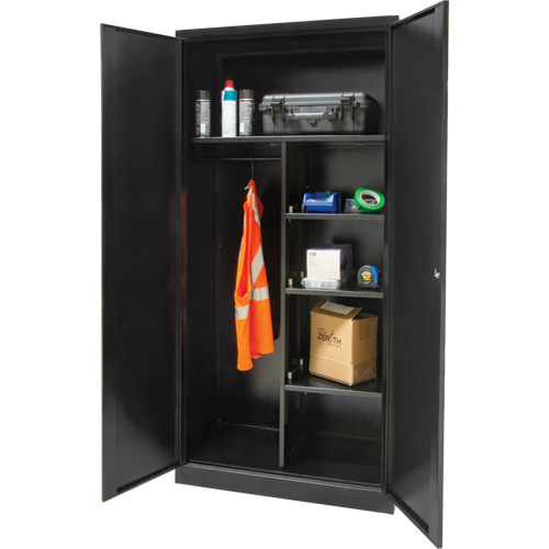 Armoire de rangement combin&eacute;e, 36" la x 18" p x 72" h, Noir Distribution Élite MP