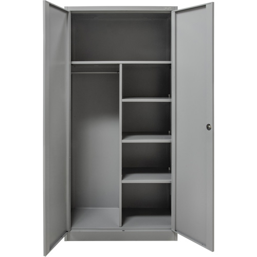 Armoire de rangement combin&eacute;e, 36" la x 18" p x 72" h, Gris Distribution Élite MP