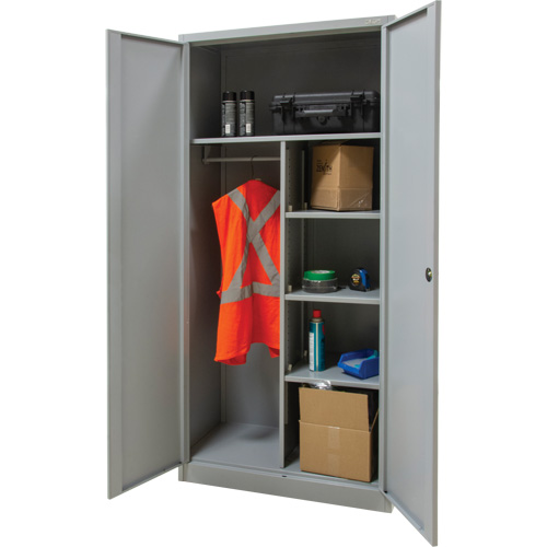 Armoire de rangement combin&eacute;e, 36" la x 18" p x 72" h, Gris Distribution Élite MP