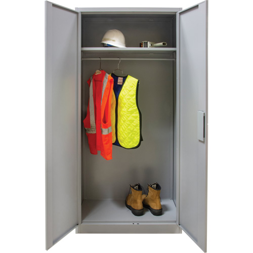 Armoire garde-robe, Acier, 36" la x 18" p x 72" h, Gris Distribution Élite MP