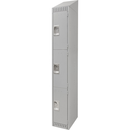 Lockers, 3 -tier, 12" x 18" x 82", Steel, Grey, Knocked Down Distribution Élite MP