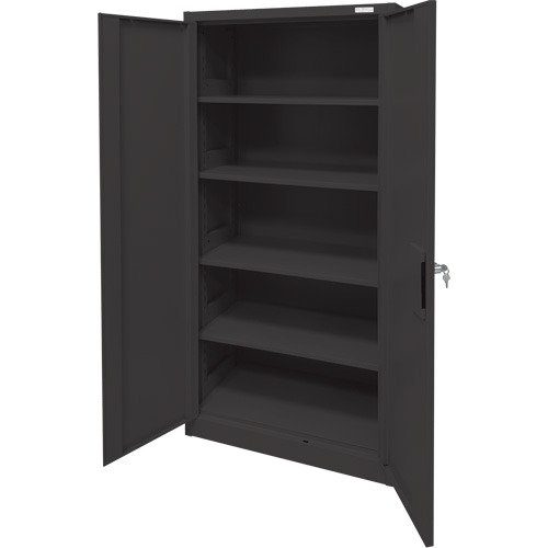 Storage Cabinet, Steel, 4 Shelves, 78" H x 36" W x 24" D, Black Distribution Élite MP