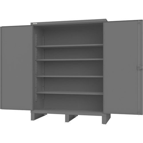 Armoire avec portes encastr&eacute;es, Acier, 4 Tablettes, 78" h x 60" la x 30" P, Gris Distribution Élite MP