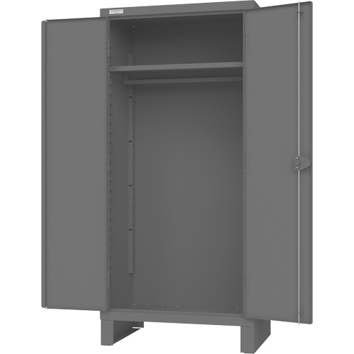Armoire avec barre de suspension et portes encastr&eacute;es standards , Acier, 78" h x 36" la x 24" P, Gris Distribution Élite MP