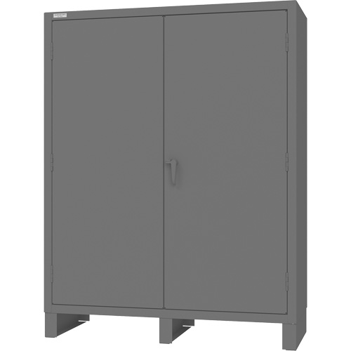 Armoire avec barre de suspension et portes encastr&eacute;es standards, Acier, 78" h x 60" la x 24" P, Gris Distribution Élite MP