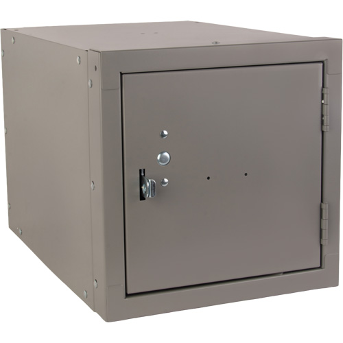 Stackable Cube Locker, 12" x 18" x 12", Steel, Grey, Knocked Down Distribution Élite MP
