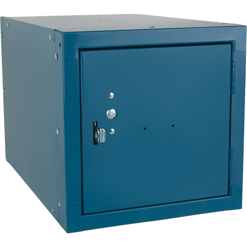 Stackable Cube Locker, 12" x 18" x 12", Steel, Blue, Knocked Down Distribution Élite MP