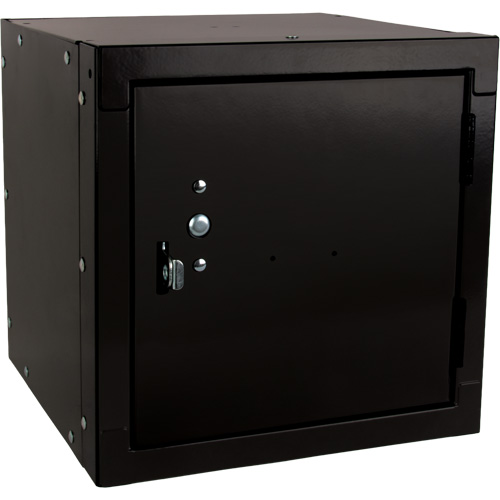 Stackable Cube Locker, 12" x 12" x 12", Steel, Black, Knocked Down Distribution Élite MP