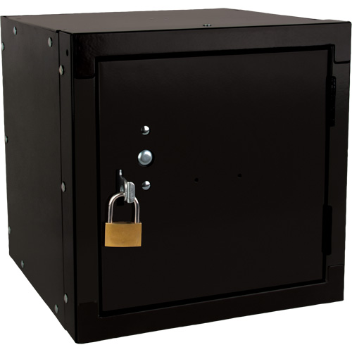 Stackable Cube Locker, 12" x 12" x 12", Steel, Black, Knocked Down Distribution Élite MP