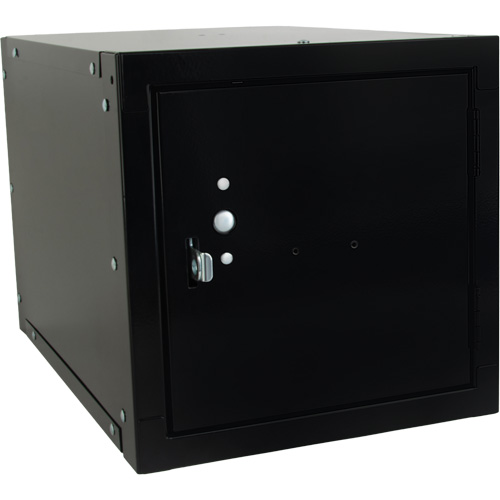 Stackable Cube Locker, 12" x 18" x 12", Steel, Black, Knocked Down Distribution Élite MP