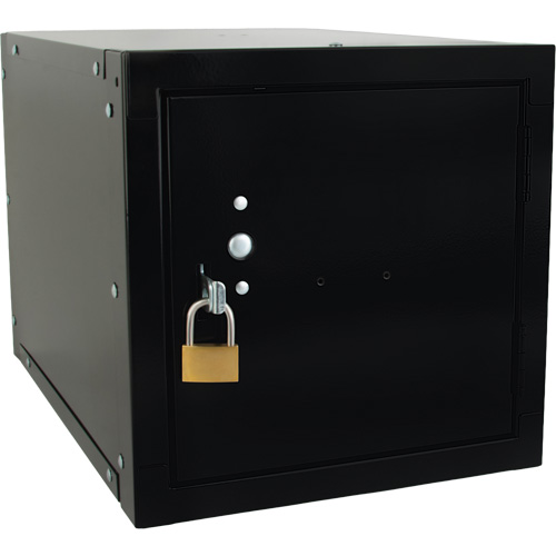 Stackable Cube Locker, 12" x 18" x 12", Steel, Black, Knocked Down Distribution Élite MP