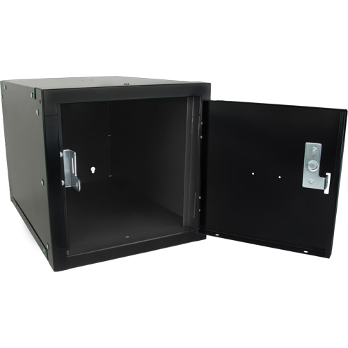 Stackable Cube Locker, 12" x 18" x 12", Steel, Black, Knocked Down Distribution Élite MP