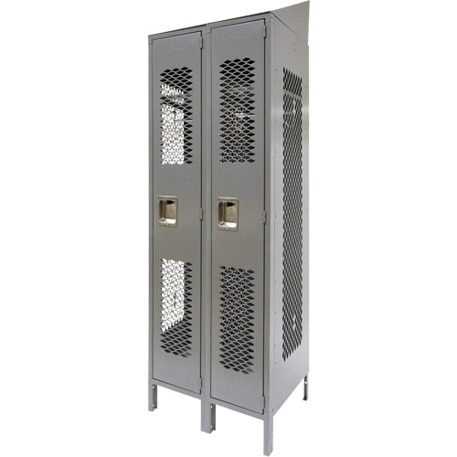 Casiers ventil&eacute;s, Bloc de 2, 24" x 18" x 88", Acier, Gris, D&eacute;mont&eacute;, Perfor&eacute; Distribution Élite MP