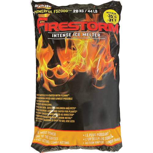 Produits de d&eacute;glaçage intense Firestorm, Sac, 44 lb (20 kg), Point de fonte -35°C (-31°F) Distribution Élite MP