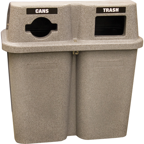 Contenants de recyclage Bullseye, Bord de rue, Plastique, 2 x 22 gal. US Distribution Élite MP