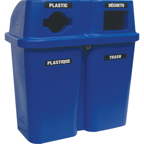 Contenants de recyclage Bullseye, Bord de rue, Plastique, 2 x 22 gal. US Distribution Élite MP
