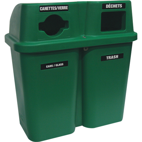 Contenants de recyclage Bullseye, Bord de rue, Plastique, 2 x 22 gal. US Distribution Élite MP