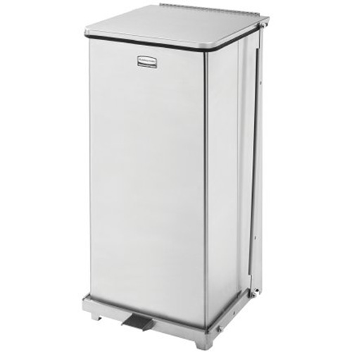 Corbeille &agrave; p&eacute;dale carr&eacute;e avec doublure Defenders, Acier inoxydable, Capacit&eacute; 13 gal. US Distribution Élite MP