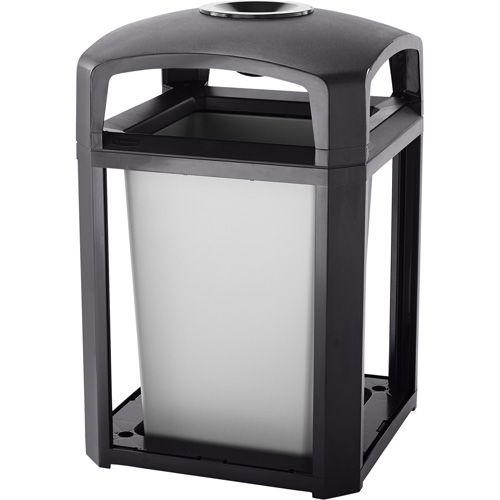 Cendrier et corbeille pour d&eacute;chets de s&eacute;rie Landmark, Plastique, Capacit&eacute; 35 gal. US, Hauteur 40" Distribution Élite MP