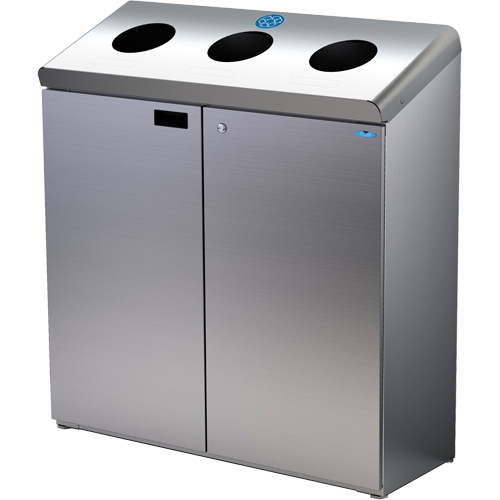 Station de recyclage au sol, Vrac, Acier inoxydable, 42 gal. Distribution Élite MP