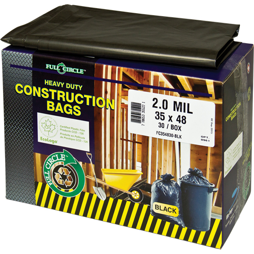 Contractor Liners, Strong, 30" W x 48" L, 2 mils, Black, 121.13 L (32 Gal.) Capacity Distribution Élite MP
