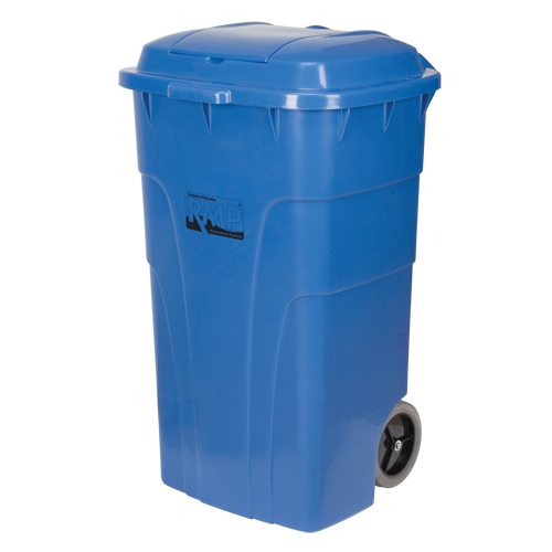 Bac de recyclage roulant, Bord de rue, Poly&eacute;thyl&egrave;ne, 65 gal. US Distribution Élite MP
