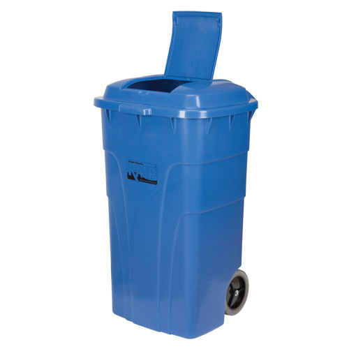 Bac de recyclage roulant, Bord de rue, Poly&eacute;thyl&egrave;ne, 65 gal. US Distribution Élite MP