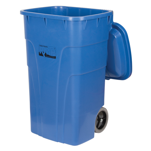Bac de recyclage roulant, Bord de rue, Poly&eacute;thyl&egrave;ne, 65 gal. US Distribution Élite MP