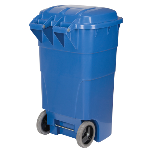 Bac de recyclage roulant, Bord de rue, Poly&eacute;thyl&egrave;ne, 65 gal. US Distribution Élite MP