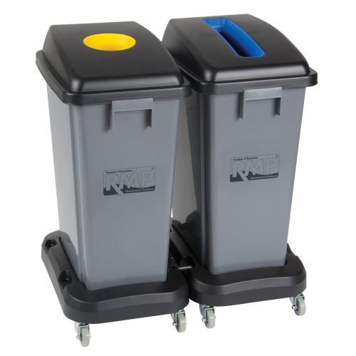 Socle roulant pour contenant &agrave; d&eacute;chets & &agrave; recyclage, Polypropyl&egrave;ne, Noir, Convient aux contenants  Distribution Élite MP
