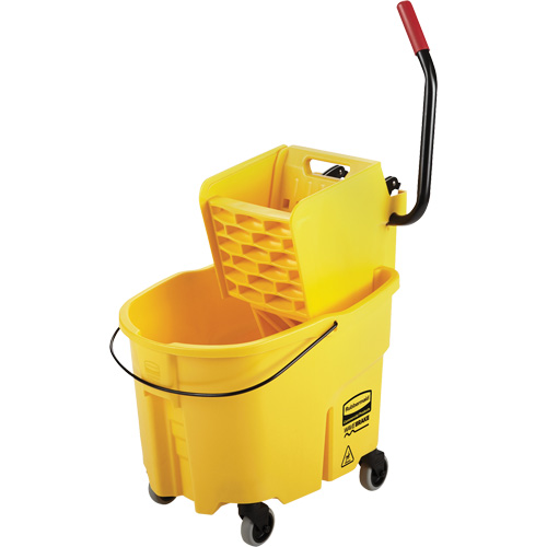Ensemble de seau pour vadrouille et essoreuse WaveBrake, Pression lat&eacute;rale, 8,75 gal. US (35 pintes), Jaune Distribution Élite MP