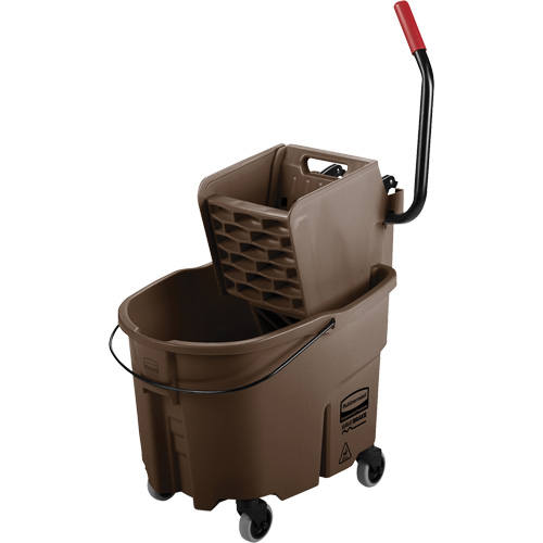 WaveBrake&reg; Mop Bucket & Wringer Combo Pack, Side Press, 8.75 US Gal.(35 Quart), Brown Distribution Élite MP