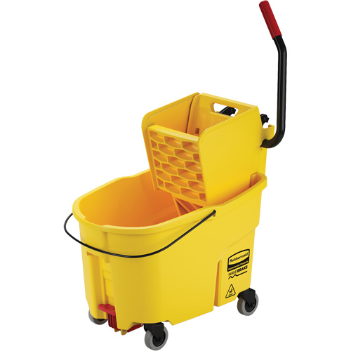 Ensemble de seau pour vadrouille et essoreuse WaveBrake, Pression lat&eacute;rale, 11 gal. US (44 pintes), Jaune Distribution Élite MP