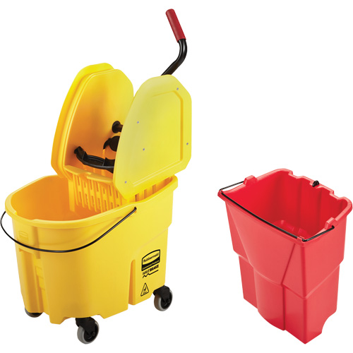 WaveBrake&reg; Mop Bucket & Wringer Combo Pack, Down Press, 8.75 US Gal.(35 Quart), Yellow Distribution Élite MP